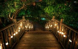 Tropical Resort Fondos De Pantalla Lit Escaleras