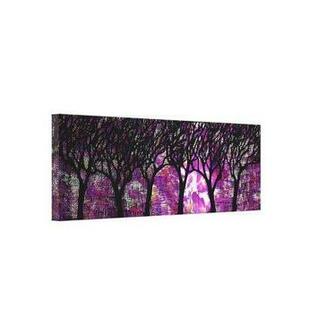 Winter Trees Over Alcohol Ink Background Stretched S Print