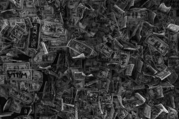 Grayscale Photo Of A Bunch Metal Tools Money Image