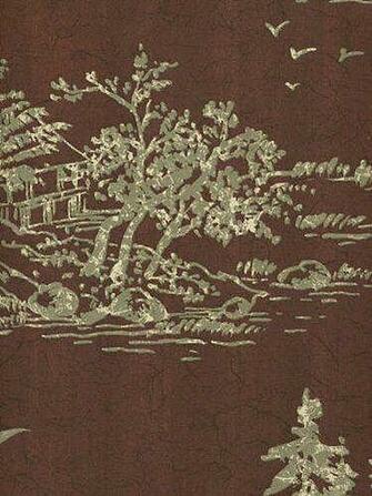 Silver Toile Dark Brown Wallpaper Double Roll Bolts Shipping