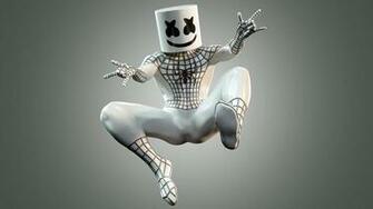Marshmello Spiderman Mashup Artwork By Gerard Grifell