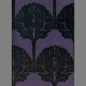 Black Purple Trees Velvet Flocked Wallpaper Photo