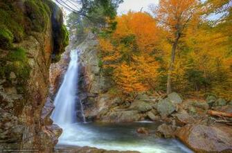 Wallpaper Waterfall Usa Autumn Glen Ellis Desktop