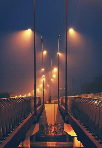 Sky Night Street Polska Landscape Amazing City