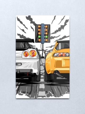 Toyota Supra Vs Nissan Skyline Metal Print By W1gger