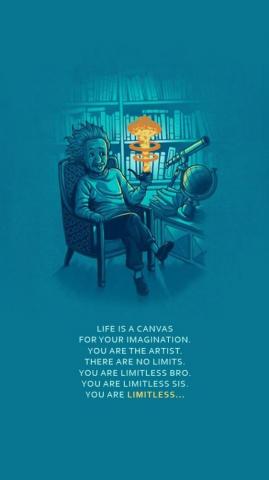 Imagination Albert Einstein Phone Background Funny Wallpaper