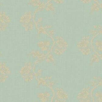 Fresco Aqua Green Gold And Brown Floral Wallpaper
