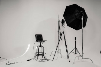 Photography Studio With White Wallpaper
