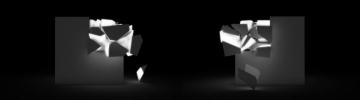 Abstract Black Minimalistic Dual Screen Cubes Monochrome Greyscale