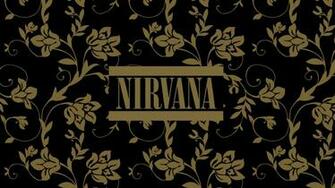Flowers Patterns Typography Nirvana Music Bands Floral Black