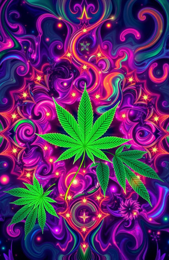 Psychedelic Weed Wallpaper