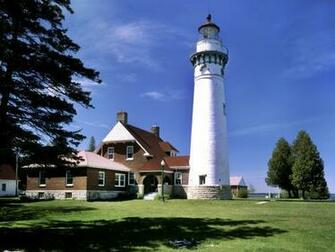Choix Lighthouse Lake Michigan Schoolcraft County Wallpaper