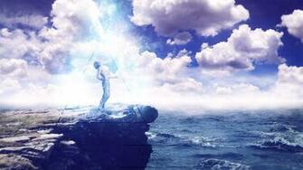Light Clouds Waves Men Rocks Human Miracle Speedart Skies