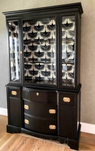 Black Painted China Cabinet By Kayla Payne