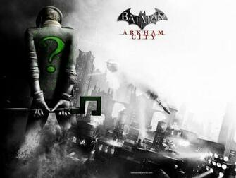 Wallpaper Batman Arkham City Riddler Back Black And
