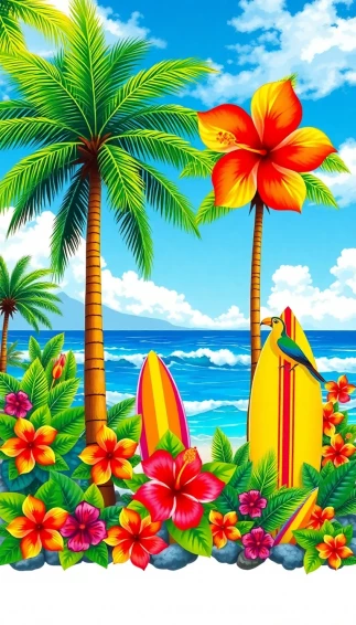 Hawaiian Wallpaper Clip Art