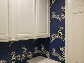 Wp81388m Denim Zebra Wallpaper