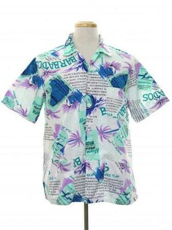 Vintage Bajan S Shirt Late 80s Mens White Background