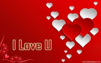 I Love U Colourful Hearts Deskrop HD Wallpaper Large