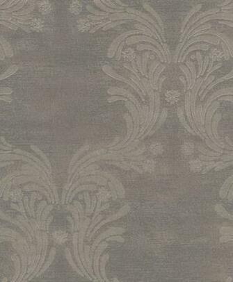 Caesar Damask Wallpaper Gold Dark Grey Traditional
