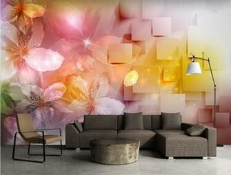 Modern Wallpaper For Living Room 3d Stereo Geometric Flower
