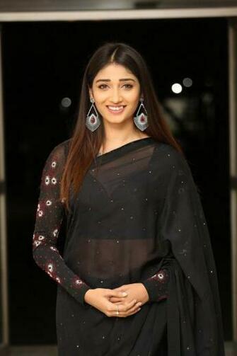 Husharu Heroine Priya Vadlamani In Transparent Black Saree