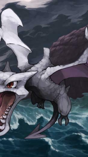 Aerodactyl Pokemon Dragon Sea Waves