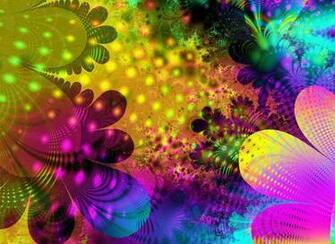 4d Neon Flowers Wallpaper Screenshot
