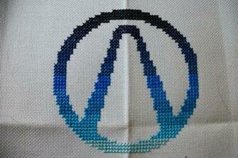Borderlands Vault Logo Red Symbol Blue