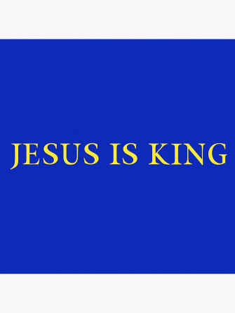 Jesus Is King Kanye West Yellow On Blue Postcard By
