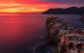 Wallpaper Sea Sunset Coast Building Home Italy The