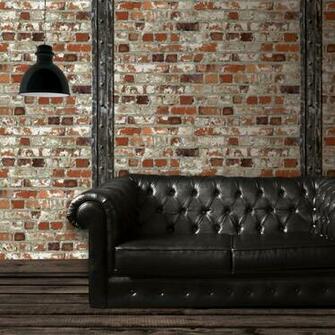 Home Wallpaper Muriva Just Like It Red Brick Wooden