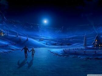 Skating Desktop Wallpaper Winter Scenery Current Size X