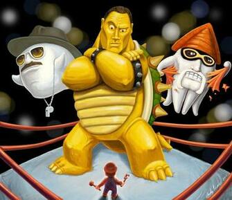 Mario Bowser Wallpaper Wrestling The Rock