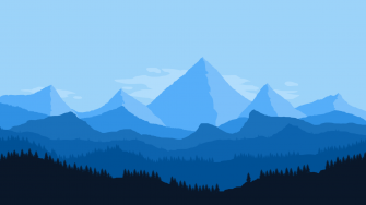 A Blue Mountain Landscape With Trees And Mountains In The Background Wallpaper