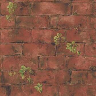 Wallpaper Company Sq Ft Red Earth Tone Ivy And Brick
