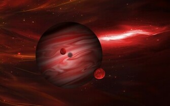 Wallpaper Jupiter Red And Black