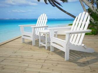 Adirondack Chairs On Beach Wallpaper Amazing White