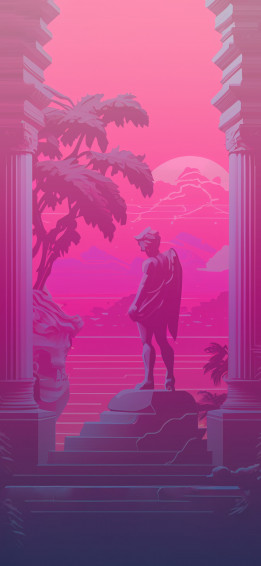 Greek Statue Vaporwave Wallpaper Synthwave iPhone