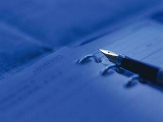 Fountain Pen And A Scheduler Blue Wallpaper Walltor