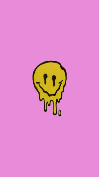 Dripping Smiley Face iPhone Wallpaper Hipster Cute