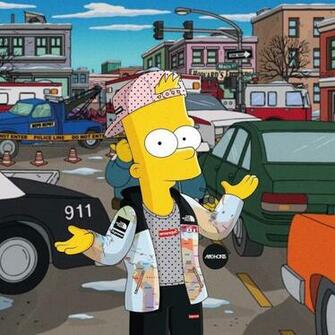 Supreme Simpson Cartoon Wallpaper Top