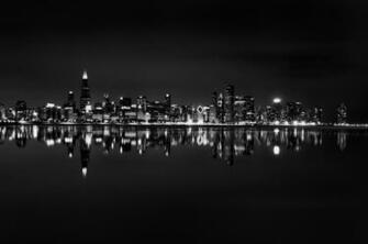Chicago Skyline Black And White Wallpaper In High Resolution At City