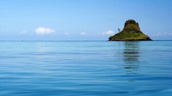 Most Beautiful Green Island Inside Sea Nature Image Wallpaper