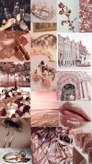 Rose Gold Mood Board Aesthetic Wallpaper