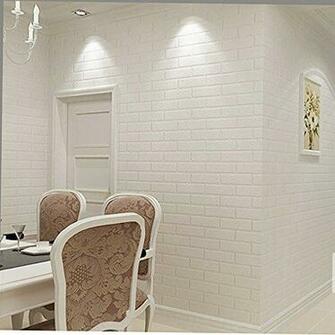 Zz Vinyl Faux White Brick Wallpaper For Living Room New