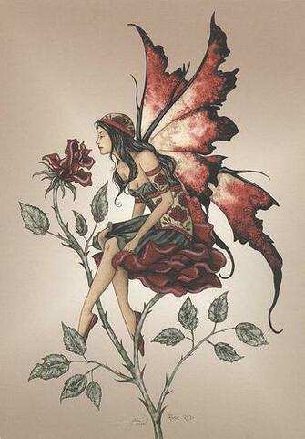 Amy Brown Fairy Desktop Background Red Rose