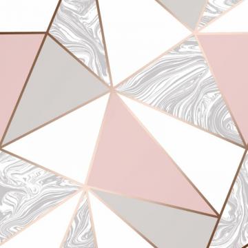 Zara Marble Metallic Wallpaper In Soft Pink Rose Gold I Love