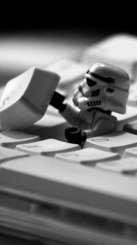 Star Wars Lego On Keyboard iPhone Wallpaper