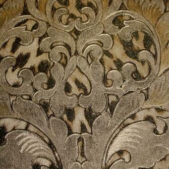 Roberto Cavalli Pewter Leopard Damask Wallpaper 15057rc Luxury